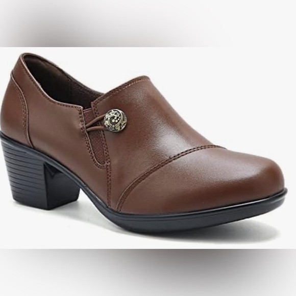 UZB Women's Slip-On Loafer Leather Non Slip Casual Dress Shoes 11 Brown - Picture 1 of 9